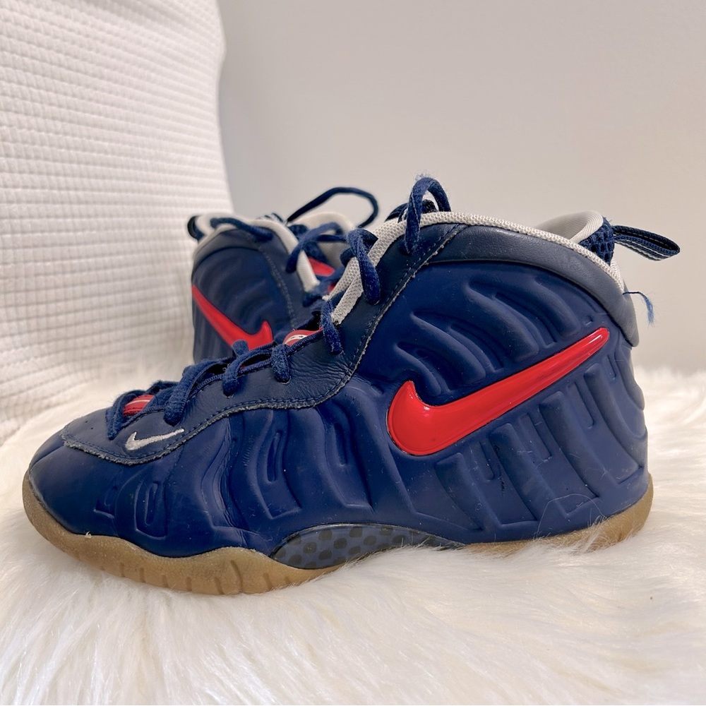 Nike air LITTLE POSITE PRO GS USA blue red basketball high top sneaker